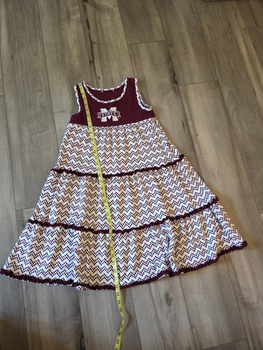 Mississippi State Maroon & White Girls' Tiered Dress